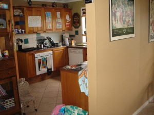 Before - dark and drab kitchen